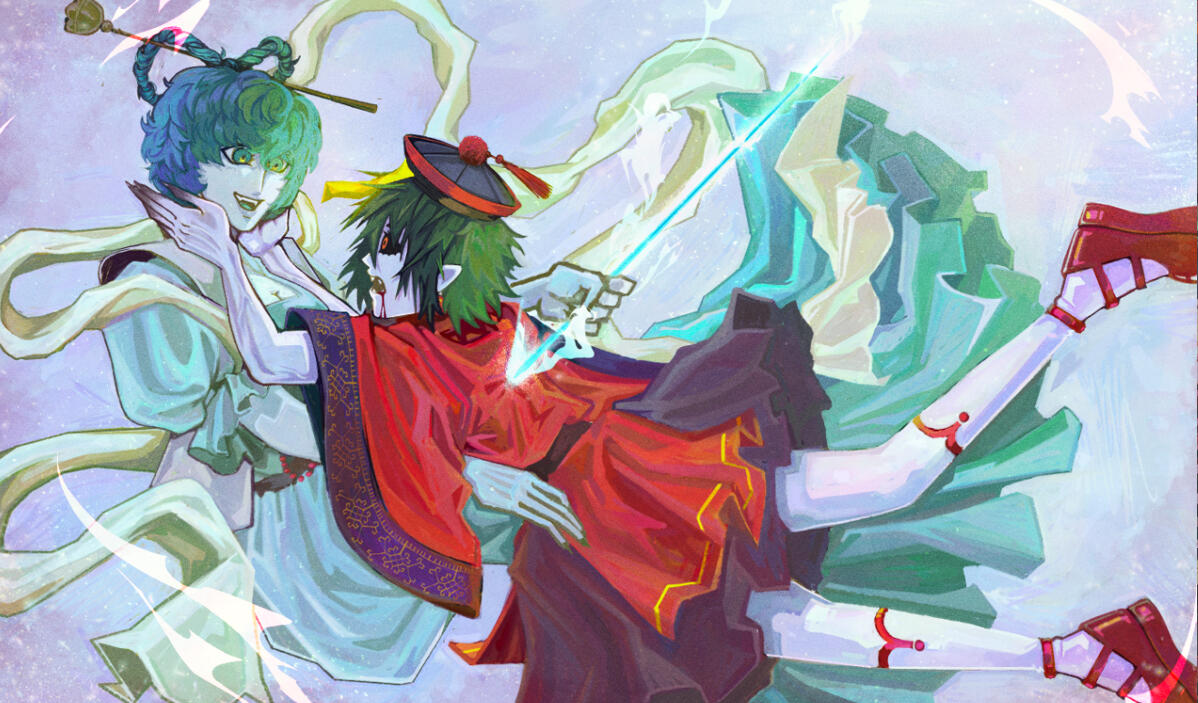 Seiga and Yoshika (Touhou)